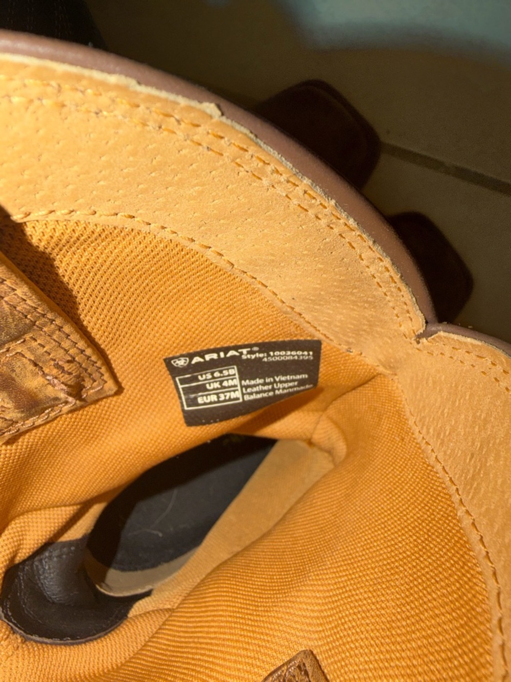 Women Ariat Tan Leather Western Work Boots size 6.5 - Picture 3 of 4